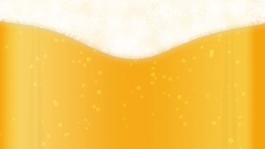 Kabarcıklı bira bardağı yakın. Tam bir şişe içki. Kabarcık animasyon.