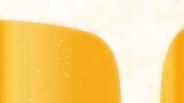 Glas Bier Mit Blasen Aus Nächster Nähe Volle Flasche Trinken — Stockvideo