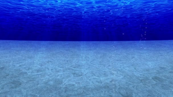 Sumérgete Océano Vista Submarina Rayos Sol Burbujas Aire Mar Azul — Vídeos de Stock