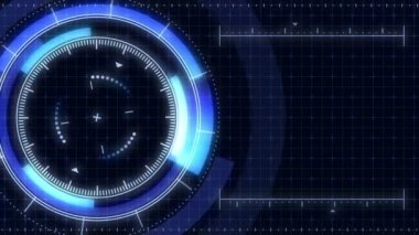 Fütüristik oyun hedefi. Nişan alma ve askeri. Keskin nişancı silahının amacı. Neon dijital ekran. Gelecekteki radar ekranı. Teknoloji kavramı. Kamera kayıt vizörü. Oyun kontrol arayüz elemanı.
