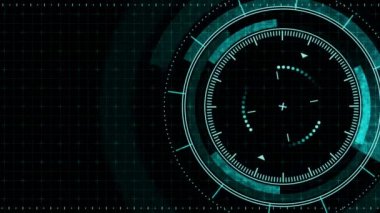 Fütüristik oyun hedefi. Nişan alma ve askeri. Keskin nişancı silahının amacı. Neon dijital ekran. Gelecekteki radar ekranı. Teknoloji kavramı. Kamera kayıt vizörü. Oyun kontrol arayüz elemanı.