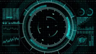 Fütüristik oyun hedefi. Nişan alma ve askeri. Keskin nişancı silahının amacı. Neon dijital ekran. Gelecekteki radar ekranı. Teknoloji kavramı. Kamera kayıt vizörü. Oyun kontrol arayüz elemanı.