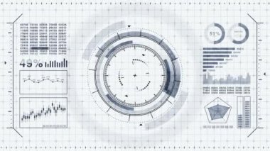 Fütüristik oyun hedefi. Nişan alma ve askeri. Keskin nişancı silahının amacı. Tek renkli dijital ekran. Gelecekteki radar ekranı. Teknoloji kavramı. Kamera kayıt vizörü. Oyun kontrol arayüz elemanı.