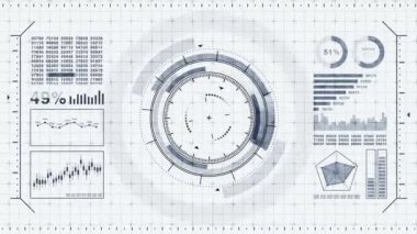 Fütüristik oyun hedefi. Nişan alma ve askeri. Keskin nişancı silahının amacı. Tek renkli dijital ekran. Gelecekteki radar ekranı. Teknoloji kavramı. Kamera kayıt vizörü. Oyun kontrol arayüz elemanı.