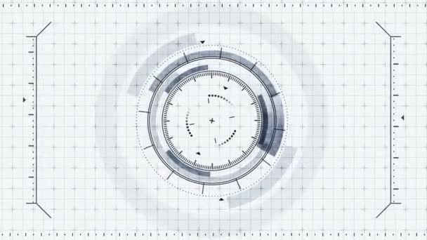 Futuristische Game Target Gericht Militair Doel Van Sniper Wapen Monochroom — Stockvideo