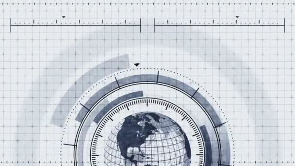 Голограма Планети Земля Віртуальному Дисплеї Футуристичний Інтерфейс Користувача Hud Елемент — стокове відео
