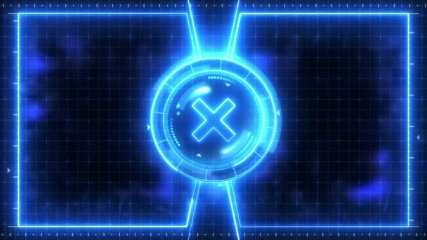 Futuristic Sports Game Loop Animation Fight Background Radar Neon Digital — Stock Video