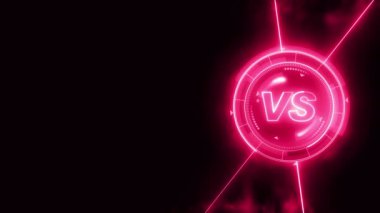 Fütüristik spor oyunu döngü animasyon. Dövüş geçmişine karşı. Radar neon dijital ekran. Vs. Oyun kontrol arabirimi öğesi. Savaş mücadele spor yarışması.