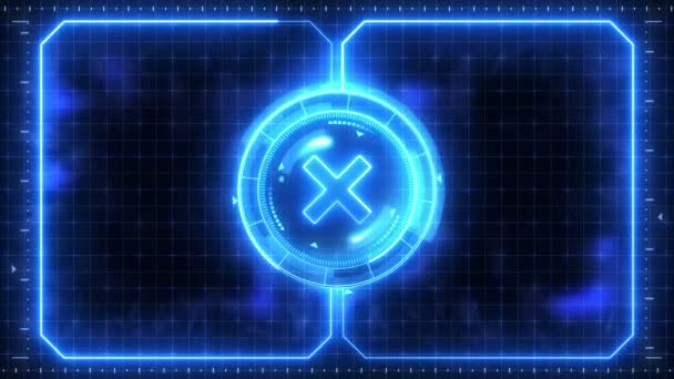 Futuristic Sports Game Loop Animation Fight Background Radar Neon Digital — Stock Video