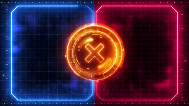 Futuristic Sports Game Loop Animation Fight Background Radar Neon Digital — Stock Video