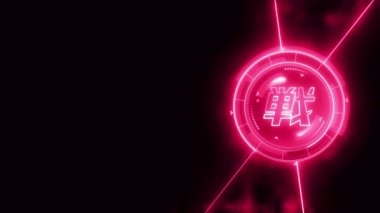 Fütüristik spor oyunu döngü animasyon. Savaş geçmişine karşı. Radar neon ekran. Çince karakter 