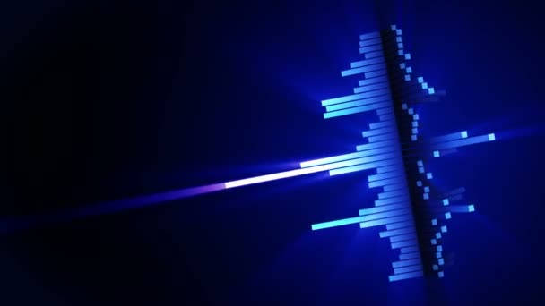 Animation Audio Ondes Bleues Onde Sonore Égaliseur Lecteur Musique Impulsion — Video