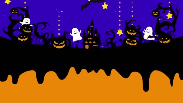 Halloween Illustration Mit Copyspace Geschmolzen Raum Für Kreatives Design Flüssiger — Stockvideo