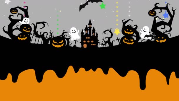 Ilustración Halloween Con Copyspace Espacio Fundido Para Diseño Creativo Gota — Vídeos de Stock