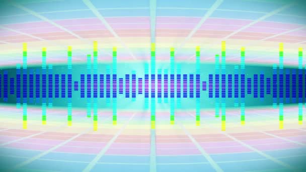 Kolorowe Fale Dźwiękowe Dla Partii Tło Disco Streszczenie Kolorowy Wzór — Wideo stockowe