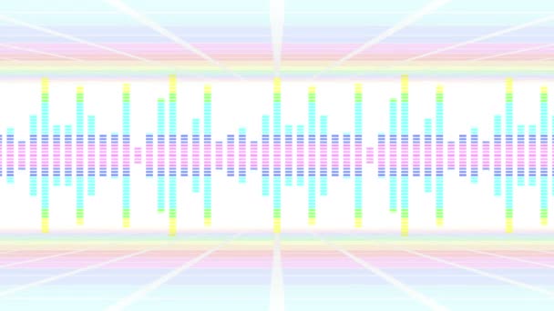 パーティーのためのカラフルな音波 ディスコの背景 抽象的なカラフルな波のパターン 音楽イコライザーのループアニメーション — ストック動画