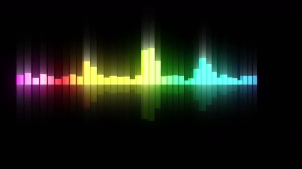 Audio Colorful Wave Animation Sound Wave Equalizer Pulse Music Player — Stock Video