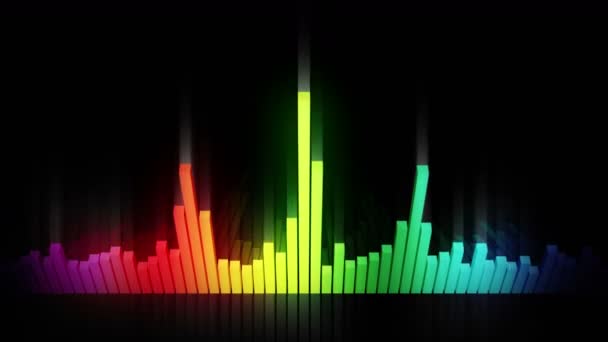 Animación Onda Colorida Audio Onda Sonido Del Ecualizador Pulso Reproductor — Vídeos de Stock