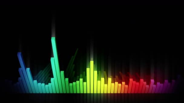 Audio Colorful Wave Animation Sound Wave Equalizer Pulse Music Player — Stock Video