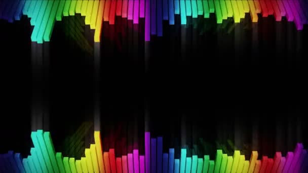 Animation Ondes Colorées Audio Onde Sonore Égaliseur Lecteur Musique Impulsion — Video