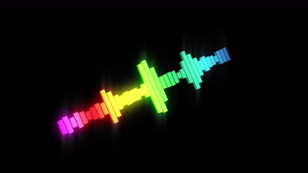 Аудиокрасочная Волновая Анимация Звуковая Волна Эквалайзера Пульсовая Музыка Футуристическая Концепция — стоковое видео