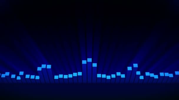 音频蓝波动画 均衡器的声波 脉冲音乐播放器 未来数字声波概念 循环背景 — 图库视频影像