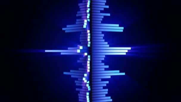 Audio Blue Wave Animation Schallwelle Vom Equalizer Pulsmusik Player Futuristisches — Stockvideo