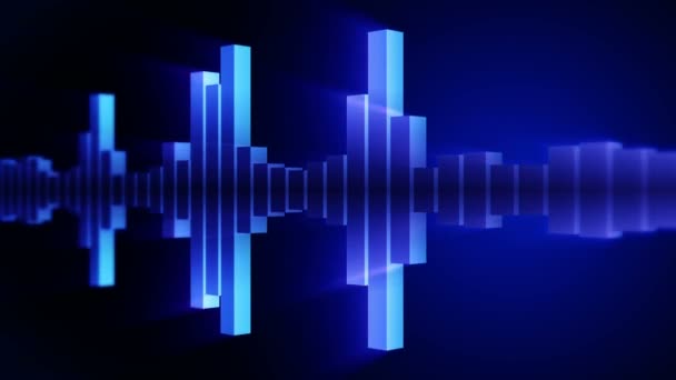 Animación Onda Azul Audio Onda Sonido Del Ecualizador Pulso Reproductor — Vídeos de Stock