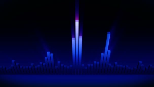 Animación Onda Azul Audio Onda Sonido Del Ecualizador Pulso Reproductor — Vídeos de Stock