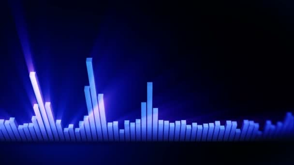 Animación Onda Azul Audio Onda Sonido Del Ecualizador Pulso Reproductor — Vídeo de stock