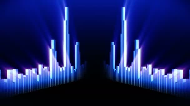 Audio Blue Wave Animation Sound Wave Equalizer Pulse Music Player — Stock Video