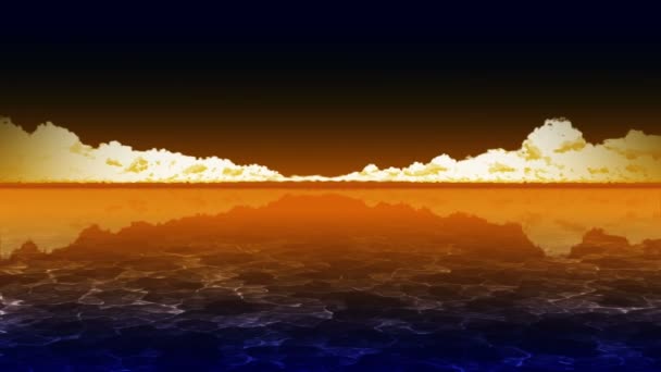 Cumulonimbus Moln Blå Himmel Bakgrund Åskväder Moln Över Havet Loop — Stockvideo
