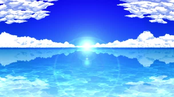 Cumulonimbus nuages sur un fond bleu ciel. Nuages orageux au-dessus de la mer. Animation en boucle 3D .