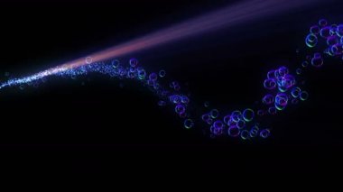 Şeffaf su arka plan üzerinde Gökkuşağı kabarcık. Siyah arka planda hava kabarcığı.