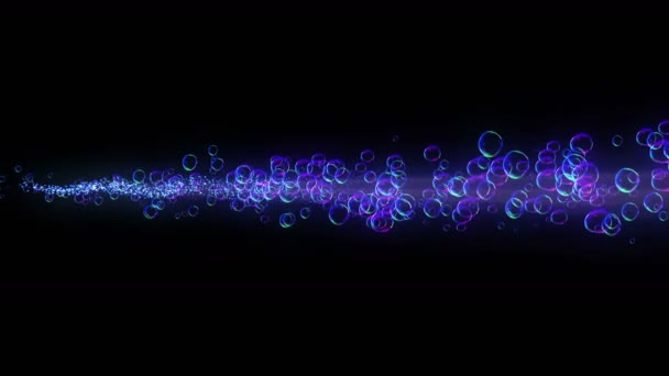 Rainbow Bubble Transparent Water Background Air Bubble Black Background — Stock Video