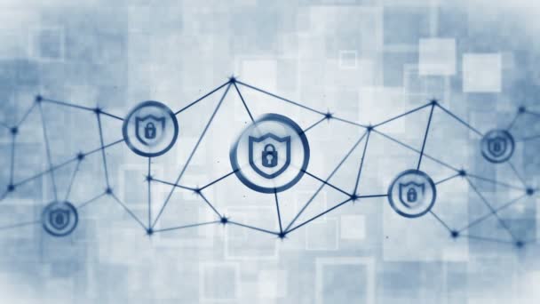 Beveiliging Afscherming Met Veiligheidsslot Icoon Internetverbinding Firewall Wachtwoord Beveiliging Privacy — Stockvideo