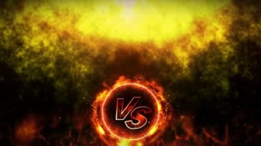 Dövüş geçmişine karşı. Savaş ve karşılaştırma kavramı döngü animasyonu. Dövüş sporları müsabakası..