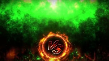 Dövüş geçmişine karşı. Savaş ve karşılaştırma kavramı döngü animasyonu. Dövüş sporları müsabakası..