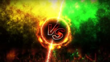 Dövüş geçmişine karşı. Savaş ve karşılaştırma kavramı döngü animasyonu. Dövüş sporları müsabakası..