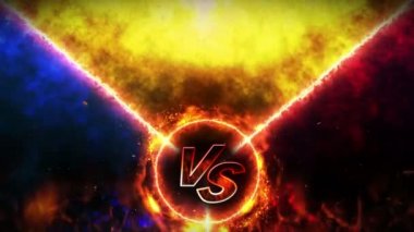 Dövüş geçmişine karşı. Savaş ve karşılaştırma kavramı döngü animasyonu. Dövüş sporları müsabakası..