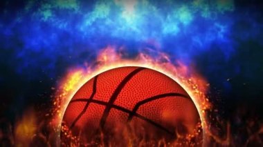 Dövüş geçmişine karşı. Savaşa karşı savaş. Basketbol mu? Spor savaşı konsepti döngü animasyonu.