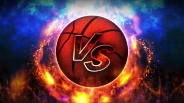 Dövüş geçmişine karşı. Savaşa karşı savaş. Basketbol mu? Spor savaşı konsepti döngü animasyonu.