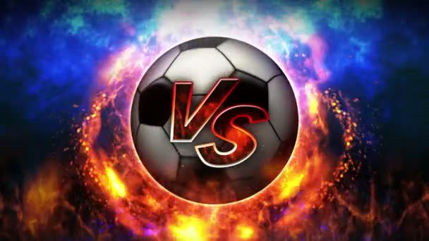Fight Background Battle Fight Soccer Ball Sport Battle Concept Loop — Stock Video