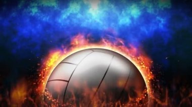Dövüş geçmişine karşı. Savaşa karşı savaş. Voleybol. Spor savaşı konsepti döngü animasyonu.