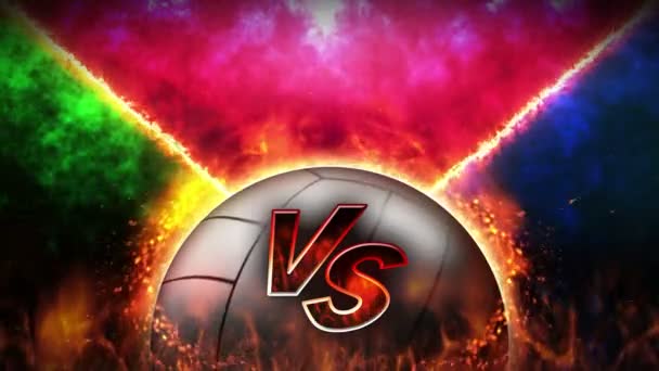 Bekämpa Bakgrund Strider Volleyboll Sport Battle Koncept Loop Animation — Stockvideo