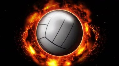 Dövüş geçmişine karşı. Savaşa karşı savaş. Voleybol. Spor savaşı konsepti döngü animasyonu.