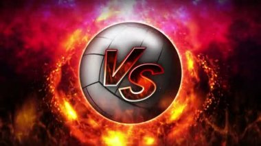 Dövüş geçmişine karşı. Savaşa karşı savaş. Voleybol. Spor savaşı konsepti döngü animasyonu.