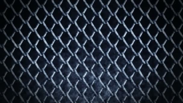 Metallic Wire Fence Dark Background Chain Wire Mesh Steel Metal — Stock Video