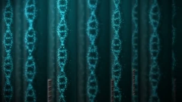 Dna Molekyl Provröret Dna Spiral Som Symbol För Genetik Provutrustning — Stockvideo