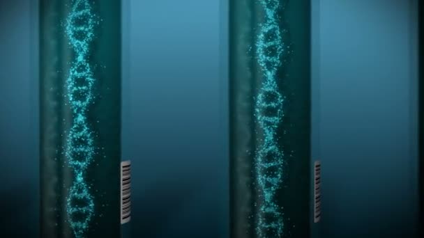 Molécula Adn Tubo Ensaio Hélice Adn Como Símbolo Genética Equipamento — Vídeo de Stock